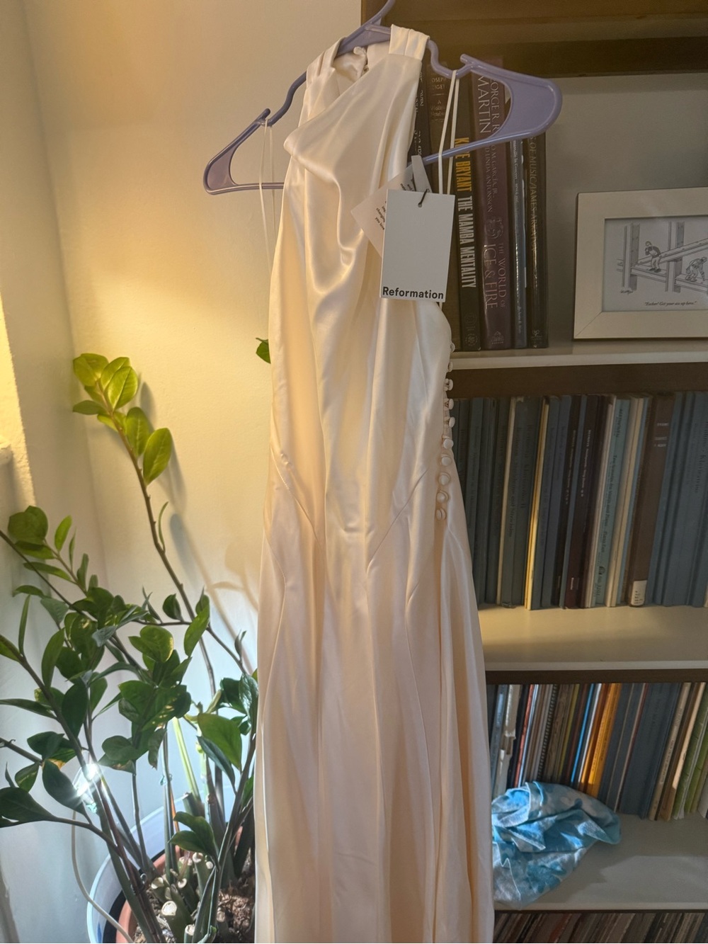 Reformation Ivory High-Neck Satin Bridal Gown - Picture 5 of 7